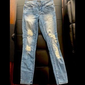 Bebe skinny destroyed jeans